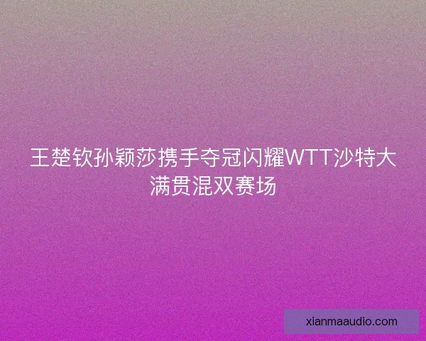 王楚钦孙颖莎携手夺冠闪耀WTT沙特大满贯混双赛场